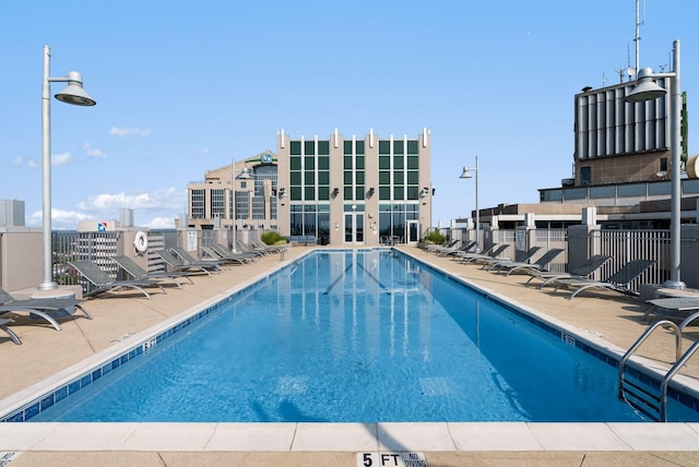 view of pool with a patio