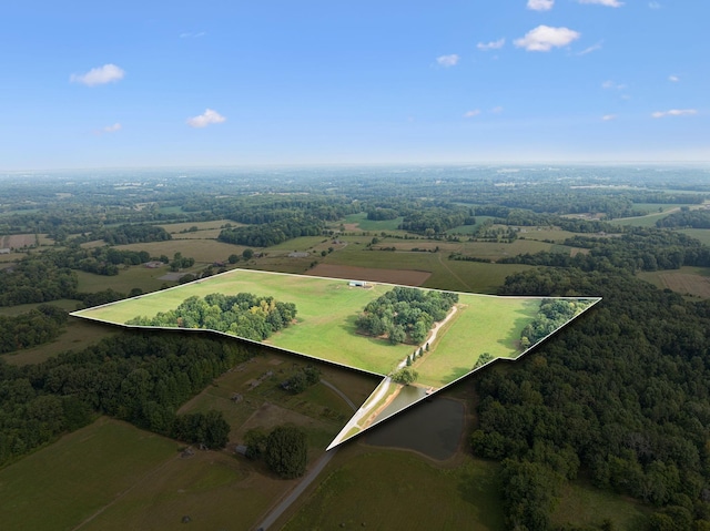 aerial view with a rural view