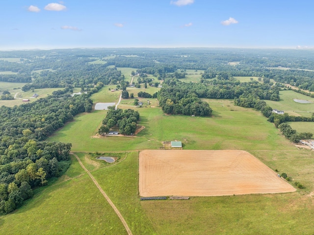 aerial view featuring a rural view