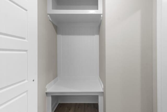 mudroom featuring hardwood / wood-style floors