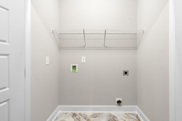 washroom with washer hookup and electric dryer hookup