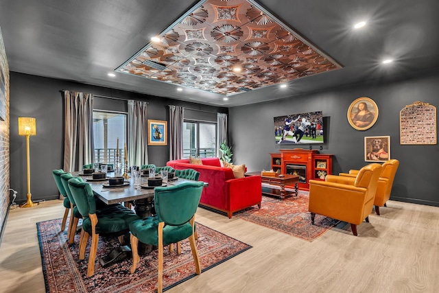 interior space with light hardwood / wood-style flooring