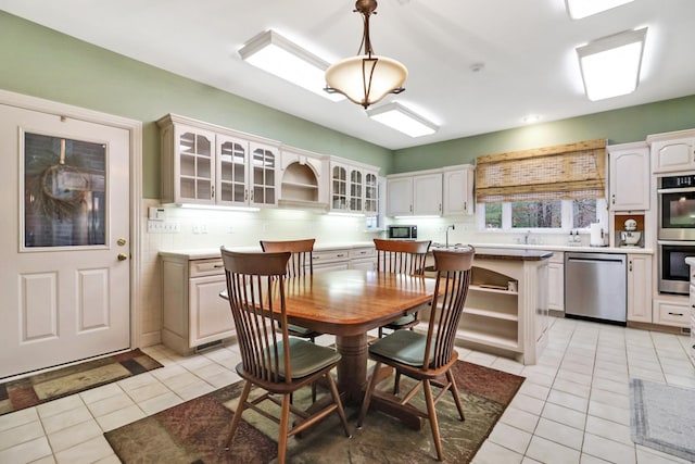 view of tiled dining area