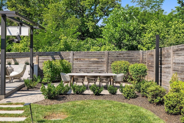 view of yard featuring a patio