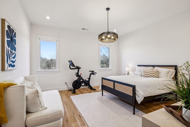 bedroom with wood-type flooring