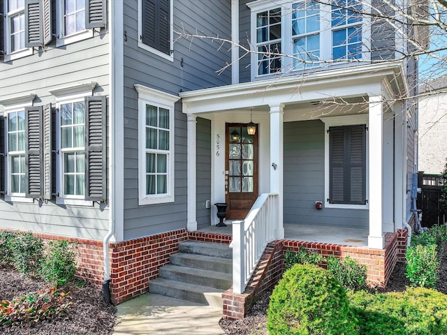 property entrance with a porch