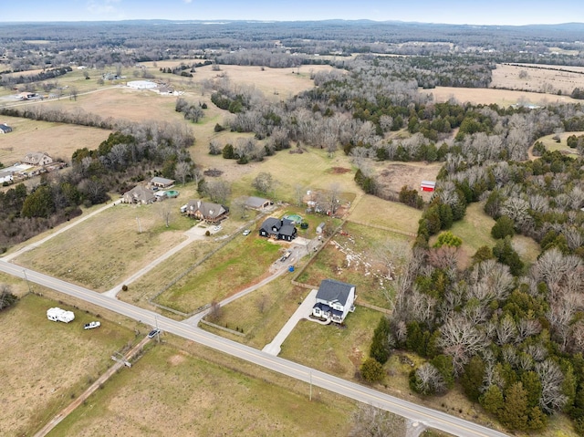 drone / aerial view featuring a rural view