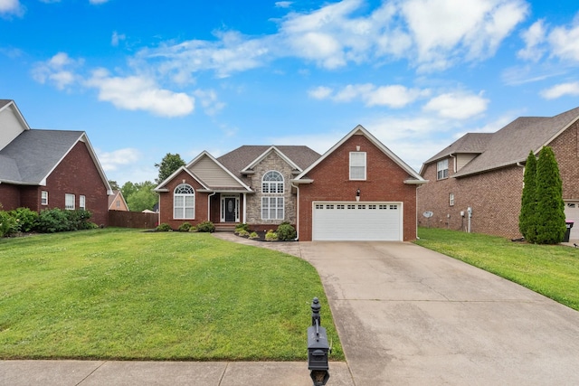 view of front of house with a front lawn