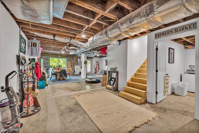 basement with washer / dryer