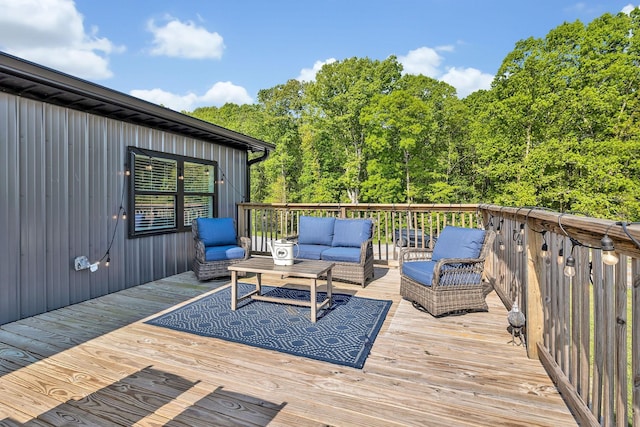 deck with outdoor lounge area