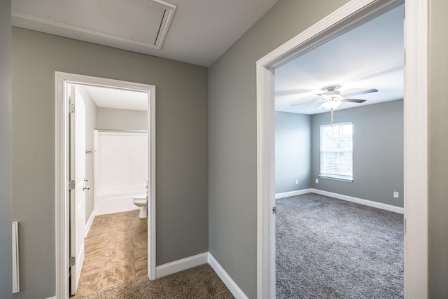 corridor with carpet flooring