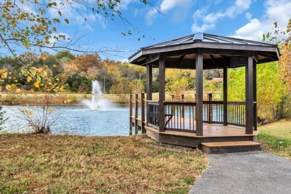 9746 Northfork Dr, Brentwood, TN 37027 - view of dock featuring a water view and a gazebo