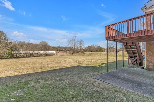 9746 Northfork Dr, Brentwood, TN 37027 - view of yard with stairway and a wooden deck
