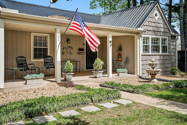 exterior space with covered porch