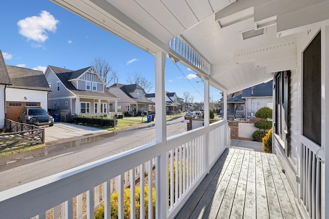 deck featuring a porch