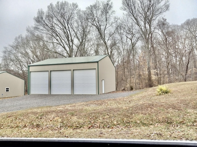 view of garage