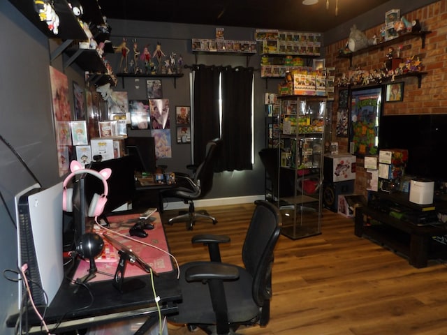 office area featuring wood-type flooring