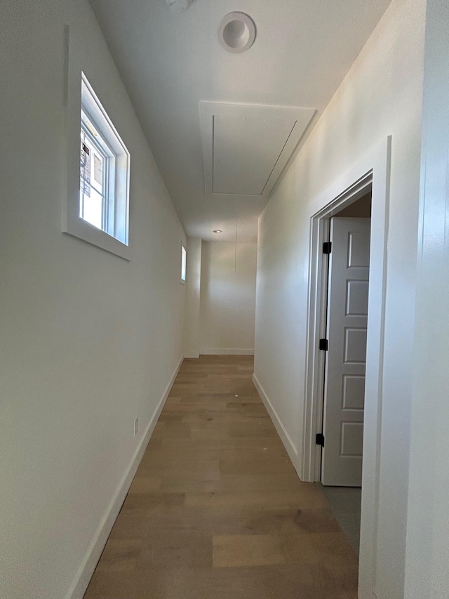 4928 Elmview Ct, Smyrna, TN 37167 - hallway with attic access, baseboards, and light wood finished floors
