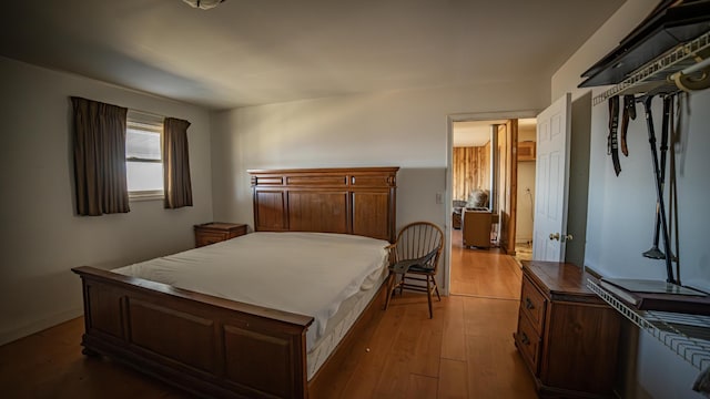 bedroom featuring light wood-type flooring