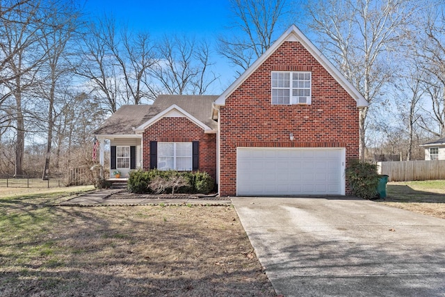 view of property with a garage