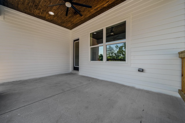 view of patio / terrace featuring ceiling fan