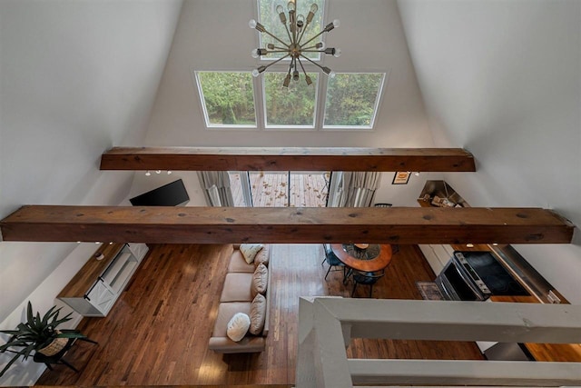 interior space with an inviting chandelier