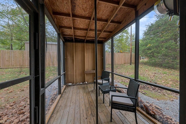 view of unfurnished sunroom