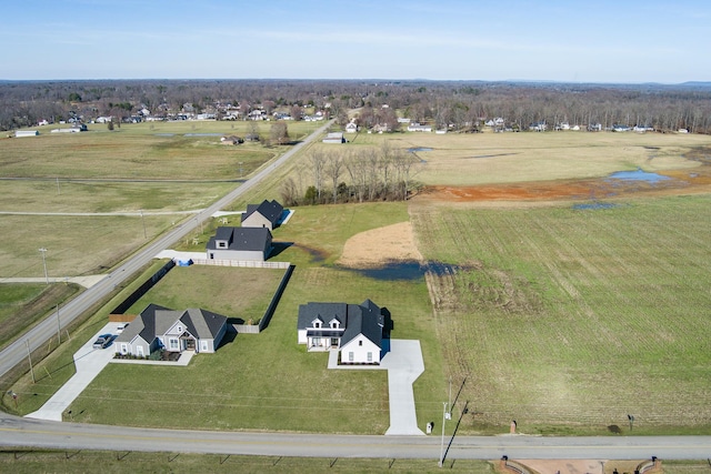 drone / aerial view featuring a rural view