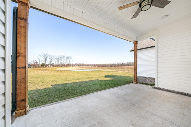 view of patio with ceiling fan