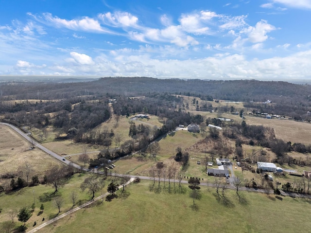 drone / aerial view with a rural view