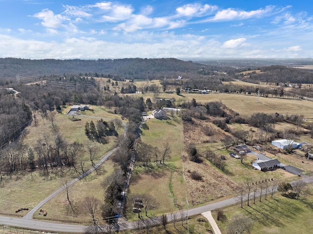 bird's eye view with a rural view