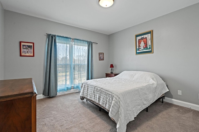 bedroom featuring carpet