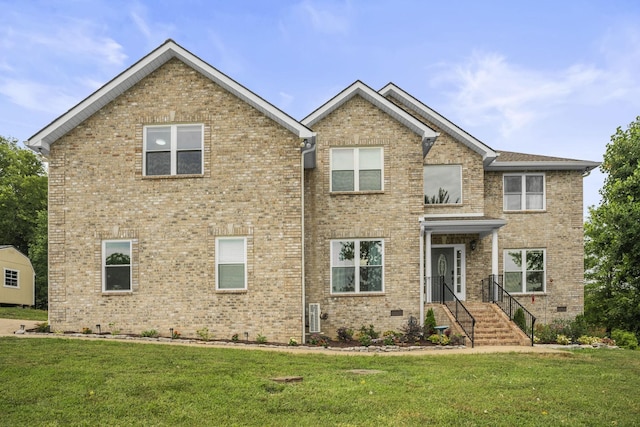 view of front of property featuring a front yard