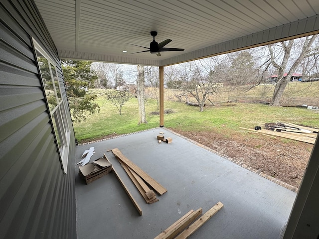 view of patio / terrace with ceiling fan