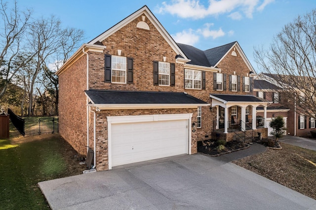 view of front of property featuring a garage