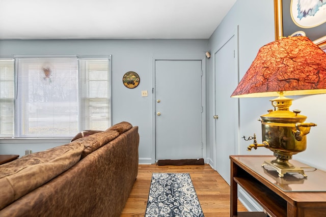 foyer with light hardwood / wood-style floors