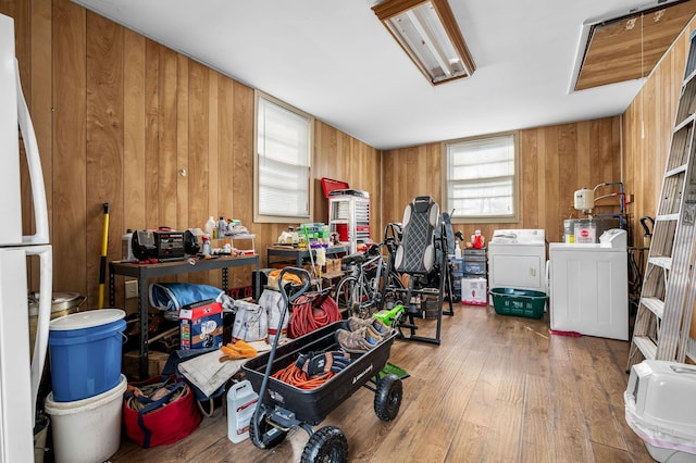 interior space featuring washer and clothes dryer