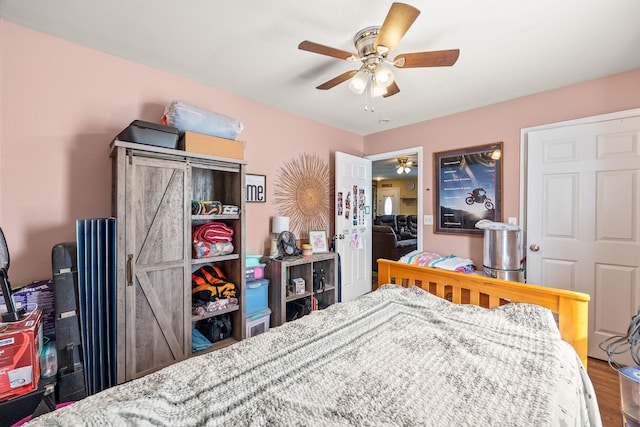 126 Andrea Ln, Monterey, TN 38574 - bedroom featuring a ceiling fan and wood finished floors