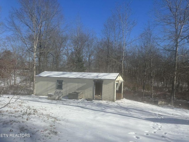 view of snow covered structure