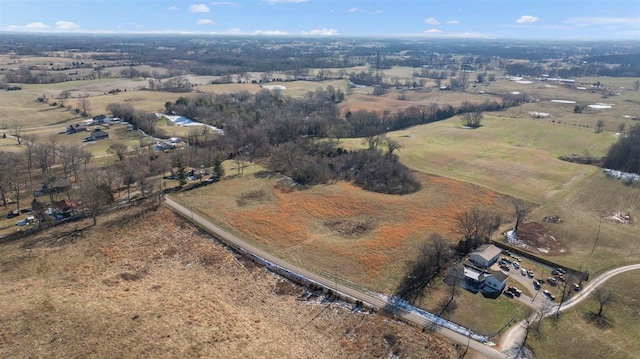 drone / aerial view with a rural view