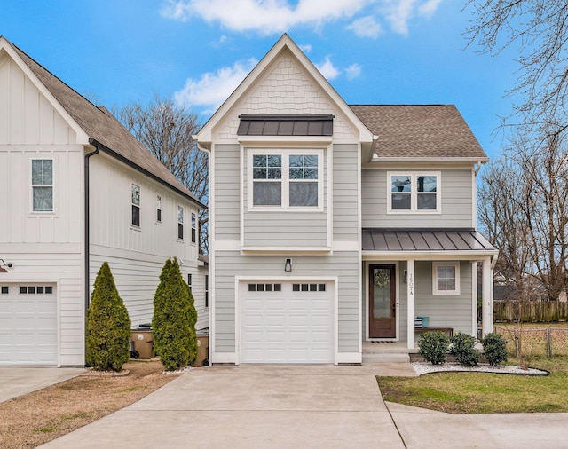 view of front of home featuring a garage