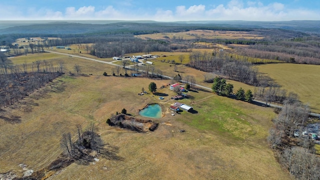 bird's eye view featuring a rural view