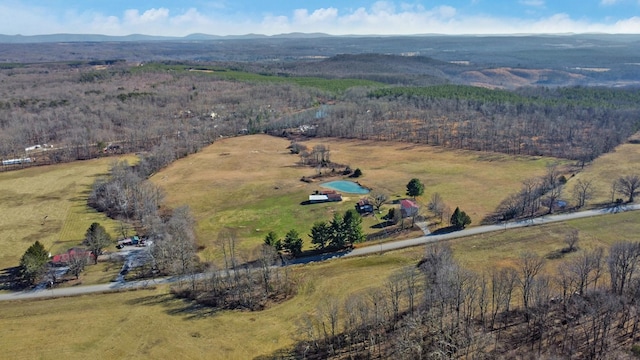 aerial view featuring a mountain view