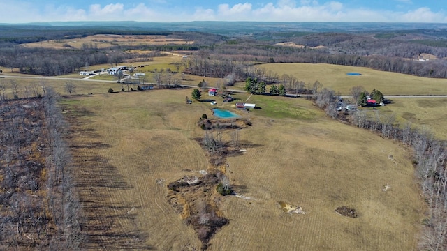 drone / aerial view featuring a rural view