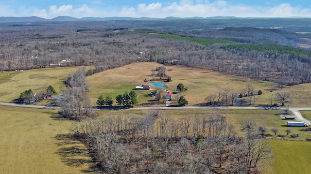 drone / aerial view with a mountain view