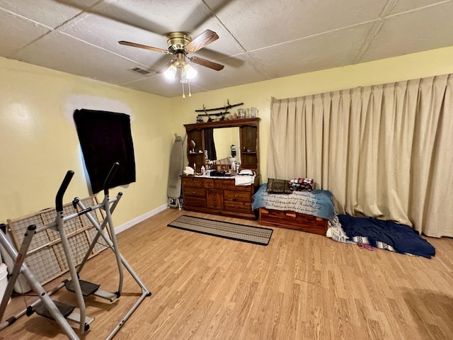 bedroom with light wood-type flooring