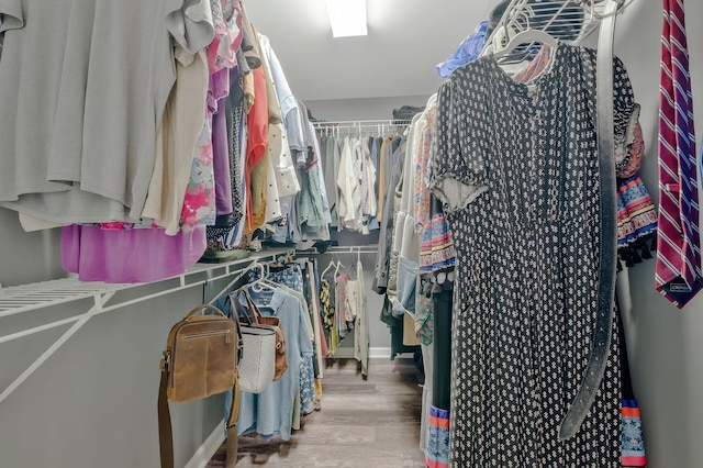 spacious closet with light wood-type flooring