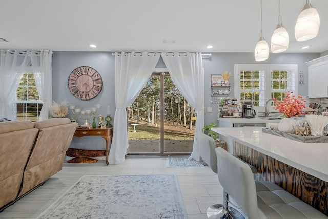 entryway featuring a healthy amount of sunlight and sink