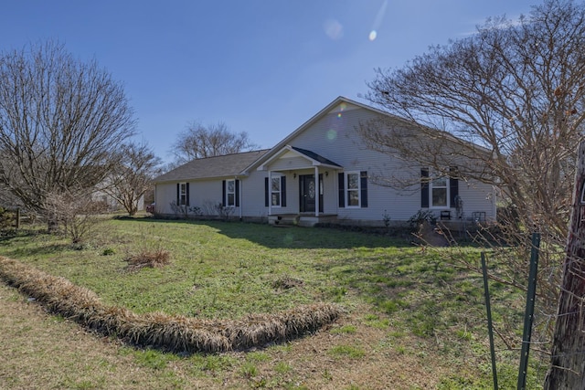 ranch-style house with a front yard