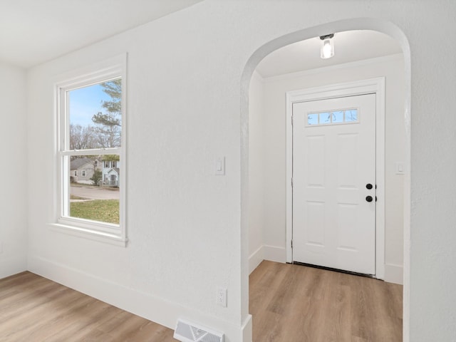 entryway featuring light hardwood / wood-style flooring